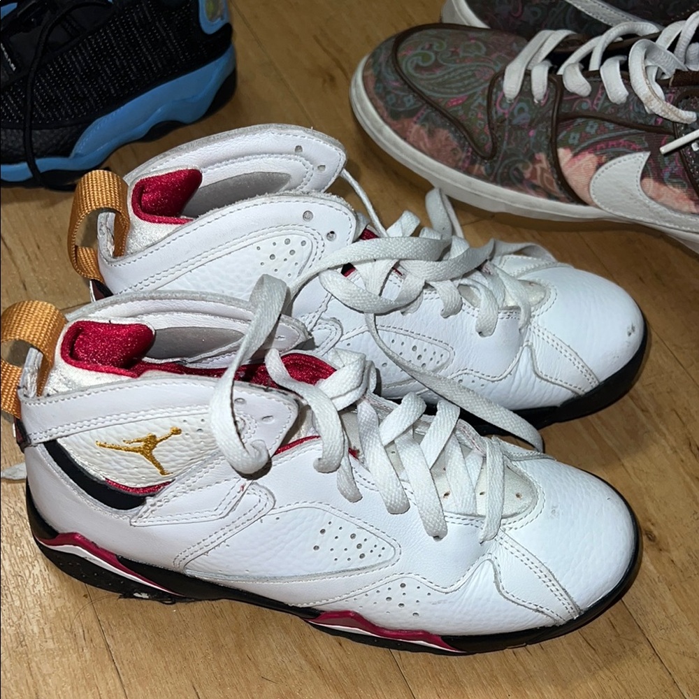 Original Jordan’s Kids White and Red Sneakers